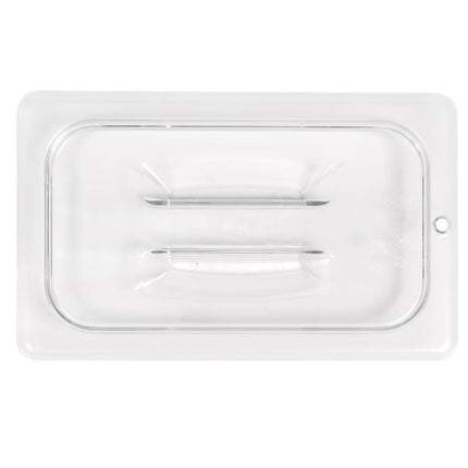 Cambro 40CWCH135 Camwear Nắp Khay Đựng Thức Ăn - Cỡ 1/4, Phẳng Có Tay Cầm, Trong Suốt