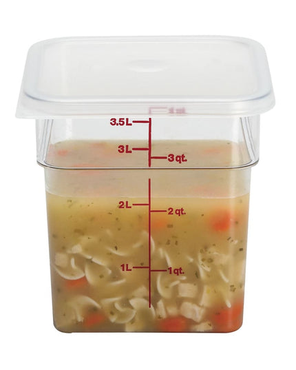 Cambro 4SFSCW135 Hộp Đựng Thực Phẩm Vuông CamSquare® 3.8 lít - Polycarbonate, Trong Suốt