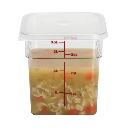 Cambro 4SFSCW135 Hộp Đựng Thực Phẩm Vuông CamSquare® 3.8 lít - Polycarbonate, Trong Suốt