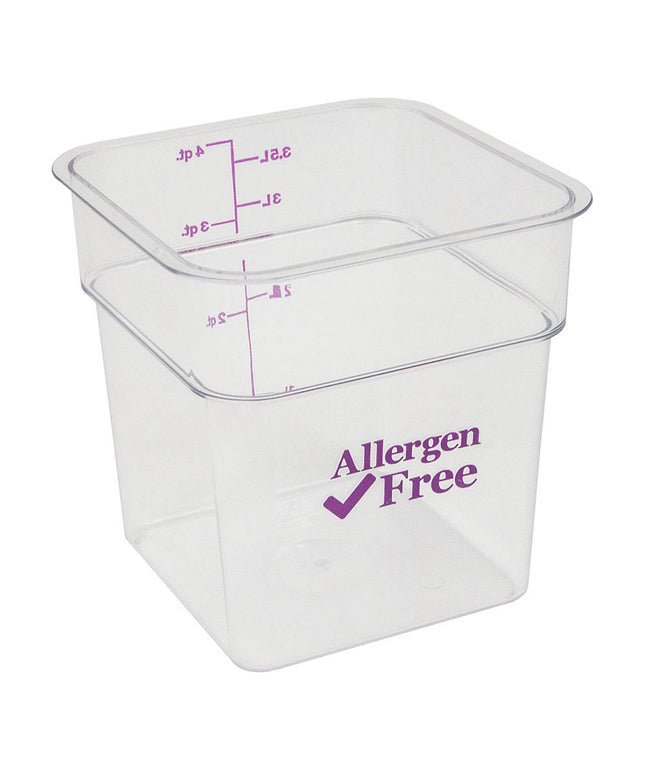 Hộp Đựng Thực Phẩm Vuông Cambro 4SFSCW441 Dung Tích 3.8 Lít - CamSquare®, Không Gây Dị Ứng, Polycarbonate, Trong Suốt