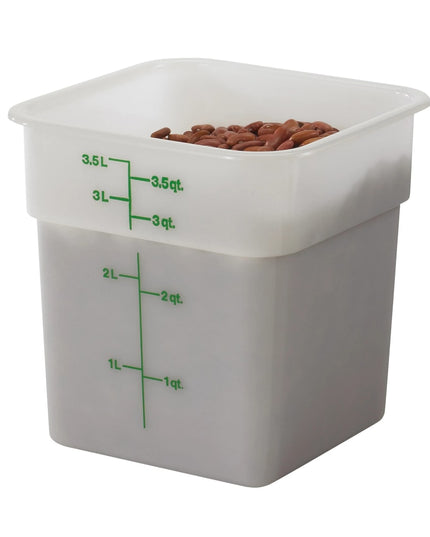 Hộp Đựng Thực Phẩm Vuông Cambro 4SFSP148 3.8 lít - CamSquare®, Trắng Tự Nhiên