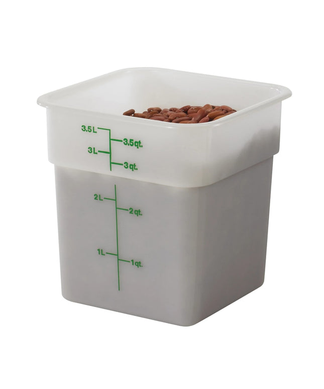 Hộp Đựng Thực Phẩm Vuông Cambro 4SFSP148 3.8 lít - CamSquare®, Trắng Tự Nhiên