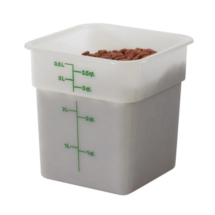 Hộp Đựng Thực Phẩm Vuông Cambro 4SFSP148 3.8 lít - CamSquare®, Trắng Tự Nhiên