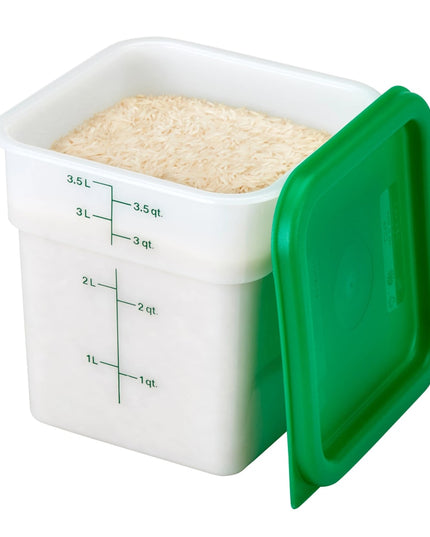 Hộp Đựng Thực Phẩm Vuông Cambro 4SFSP148 3.8 lít - CamSquare®, Trắng Tự Nhiên