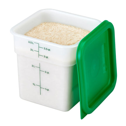Hộp Đựng Thực Phẩm Vuông Cambro 4SFSP148 3.8 lít - CamSquare®, Trắng Tự Nhiên