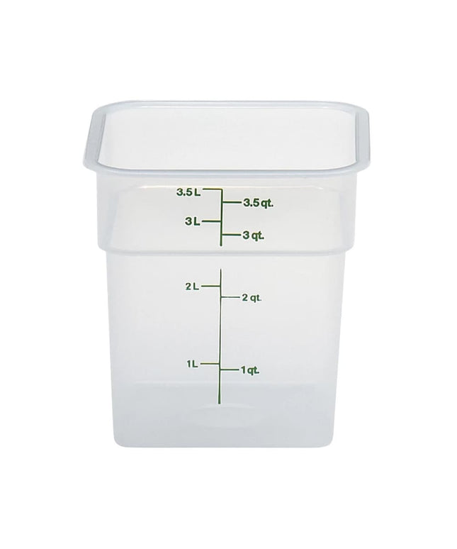 Hộp Đựng Thực Phẩm Vuông Cambro 4SFSPP190 3.8 lít - CamSquare®, Nhựa, Trong Mờ