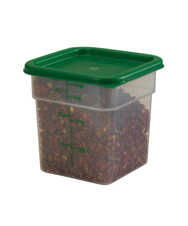 Hộp Đựng Thực Phẩm Vuông Cambro 4SFSPP190 3.8 lít - CamSquare®, Nhựa, Trong Mờ