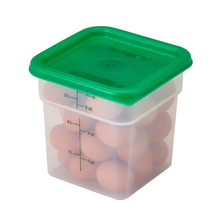 Hộp Đựng Thực Phẩm Vuông Cambro 4SFSPP190 3.8 lít - CamSquare®, Nhựa, Trong Mờ