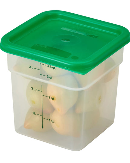Hộp Đựng Thực Phẩm Vuông Cambro 4SFSPP190 3.8 lít - CamSquare®, Nhựa, Trong Mờ