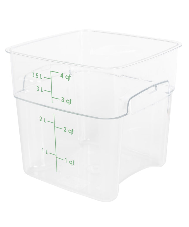 Hộp Đựng Thực Phẩm Vuông Cambro 4SFSPROCW135 FreshPro 3.8 l - CamSquare®, Polycarbonate, Vạch Chia Màu Xanh
