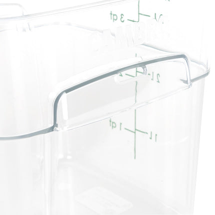 Hộp Đựng Thực Phẩm Vuông Cambro 4SFSPROCW135 FreshPro 3.8 l - CamSquare®, Polycarbonate, Vạch Chia Màu Xanh