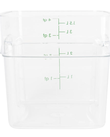 Hộp Đựng Thực Phẩm Vuông Cambro 4SFSPROCW135 FreshPro 3.8 l - CamSquare®, Polycarbonate, Vạch Chia Màu Xanh