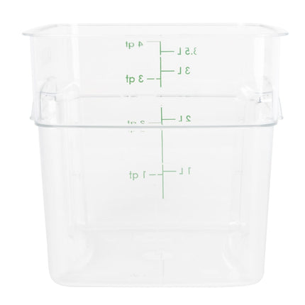 Hộp Đựng Thực Phẩm Vuông Cambro 4SFSPROCW135 FreshPro 3.8 l - CamSquare®, Polycarbonate, Vạch Chia Màu Xanh