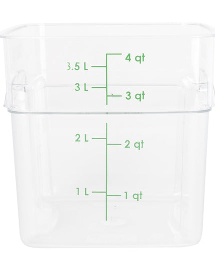 Hộp Đựng Thực Phẩm Vuông Cambro 4SFSPROCW135 FreshPro 3.8 l - CamSquare®, Polycarbonate, Vạch Chia Màu Xanh