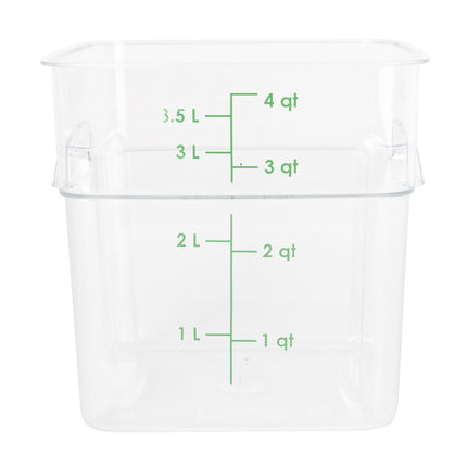 Hộp Đựng Thực Phẩm Vuông Cambro 4SFSPROCW135 FreshPro 3.8 l - CamSquare®, Polycarbonate, Vạch Chia Màu Xanh