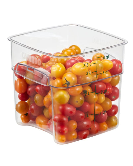 Hộp Đựng Thực Phẩm Vuông Cambro 4SFSPROCW135 FreshPro 3.8 l - CamSquare®, Polycarbonate, Vạch Chia Màu Xanh
