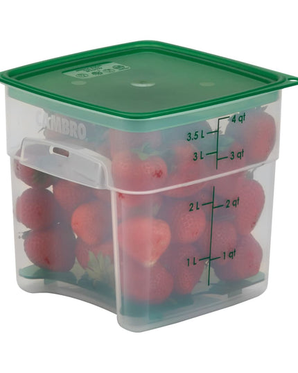 Hộp Đựng Thực Phẩm Vuông FreshPro Cambro 4SFSPROPP190 Dung Tích 3.8 l - CamSquare®, Polypropylene, Trong Mờ