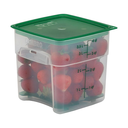Hộp Đựng Thực Phẩm Vuông FreshPro Cambro 4SFSPROPP190 Dung Tích 3.8 l - CamSquare®, Polypropylene, Trong Mờ