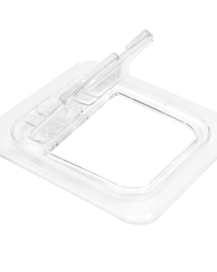 Nắp Khay Thực Phẩm FlipLid Cambro 60CWLN135 - Kích Thước 1/6, Có Rãnh, Bản Lề, Trong Suốt