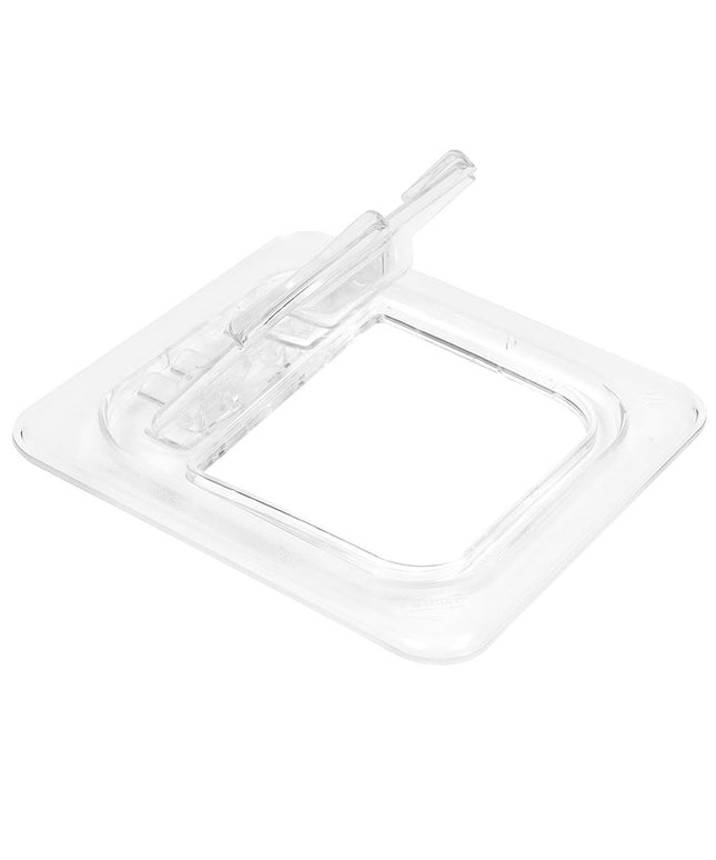 Nắp Khay Thực Phẩm FlipLid Cambro 60CWLN135 - Kích Thước 1/6, Có Rãnh, Bản Lề, Trong Suốt