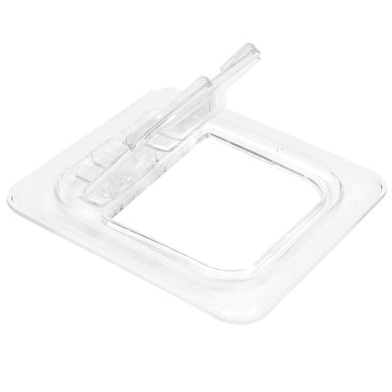 Nắp Khay Thực Phẩm FlipLid Cambro 60CWLN135 - Kích Thước 1/6, Có Rãnh, Bản Lề, Trong Suốt