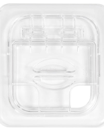 Nắp Khay Thực Phẩm FlipLid Cambro 60CWLN135 - Kích Thước 1/6, Có Rãnh, Bản Lề, Trong Suốt