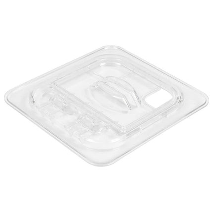 Nắp Khay Thực Phẩm FlipLid Cambro 60CWLN135 - Kích Thước 1/6, Có Rãnh, Bản Lề, Trong Suốt