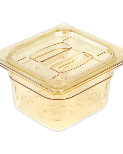 Nắp Khay Thực Phẩm Cambro 60HPCH150 H-Pan - Cỡ 1/6, Chống Dính, Phẳng Có Tay Cầm, Màu Hổ Phách