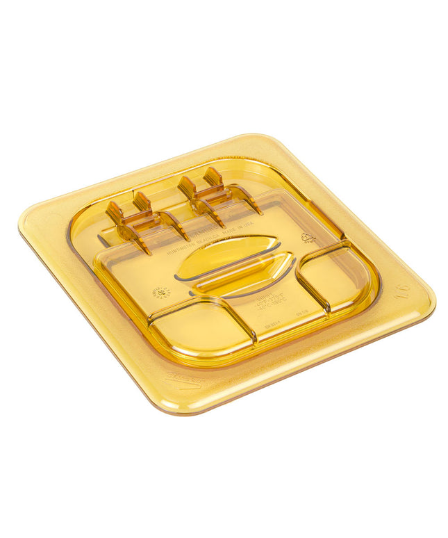 Cambro 60HPL150 FlipLid Nắp Khay Thực Phẩm Nóng - Cỡ 1/6, Bản Lề, Màu Hổ Phách