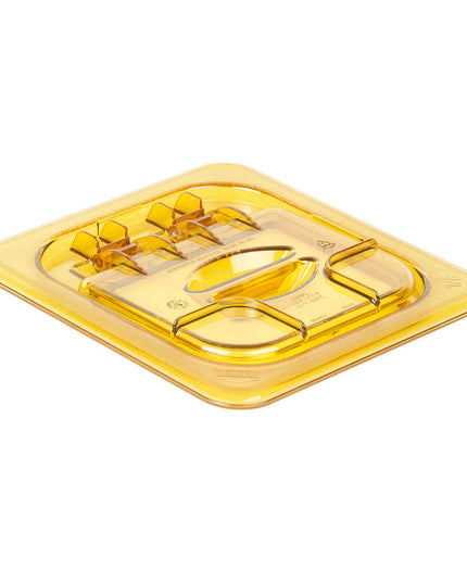 Cambro 60HPL150 FlipLid Nắp Khay Thực Phẩm Nóng - Cỡ 1/6, Bản Lề, Màu Hổ Phách