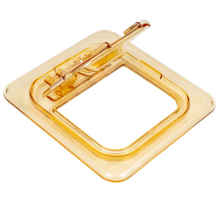 Cambro 60HPLN150 Nắp Khay Thức Ăn Nóng FlipLid - Cỡ 1/6, Có Rãnh, Bản Lề, Màu Hổ Phách