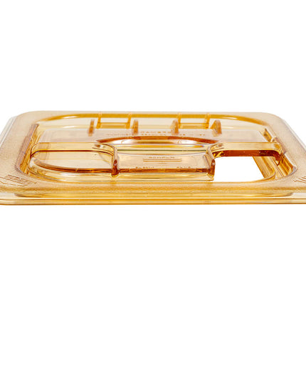 Cambro 60HPLN150 Nắp Khay Thức Ăn Nóng FlipLid - Cỡ 1/6, Có Rãnh, Bản Lề, Màu Hổ Phách