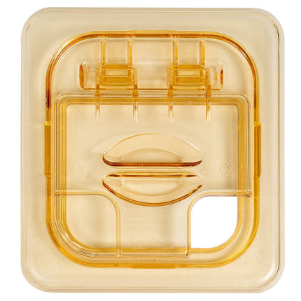 Cambro 60HPLN150 Nắp Khay Thức Ăn Nóng FlipLid - Cỡ 1/6, Có Rãnh, Bản Lề, Màu Hổ Phách