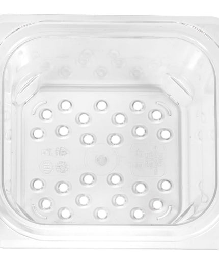 Rổ Lọc Camwear Cambro 63CLRCW135 - Kích Thước 1/6, Sâu 7.6 cm, Trong Suốt