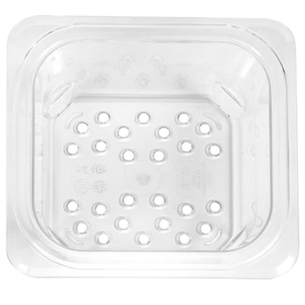 Rổ Lọc Camwear Cambro 63CLRCW135 - Kích Thước 1/6, Sâu 7.6 cm, Trong Suốt