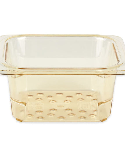 Cambro 63CLRHP150 Rổ Lọc H-Pan - Kích Thước 1/6, Sâu 7.6 cm, Màu Hổ Phách