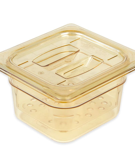 Cambro 63CLRHP150 Rổ Lọc H-Pan - Kích Thước 1/6, Sâu 7.6 cm, Màu Hổ Phách