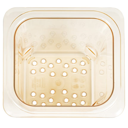 Cambro 65CLRHP150 Rổ Lọc H-Pan - Kích Thước 1/6, Sâu 12.7 cm, Màu Hổ Phách
