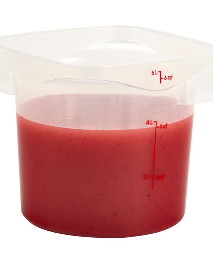 Hộp Đựng Thực Phẩm Tròn CamRound® FreshPro Cambro 6RFSPROPP190 5.7 lít - Polypropylene, Trong Mờ