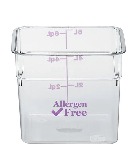 Cambro 6SFSCW441 Hộp Đựng Thực Phẩm Vuông 5.7 lít - CamSquare®, Không Gây Dị Ứng, Polycarbonate, Trong Suốt