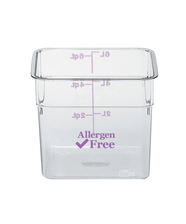 Cambro 6SFSCW441 Hộp Đựng Thực Phẩm Vuông 5.7 lít - CamSquare®, Không Gây Dị Ứng, Polycarbonate, Trong Suốt