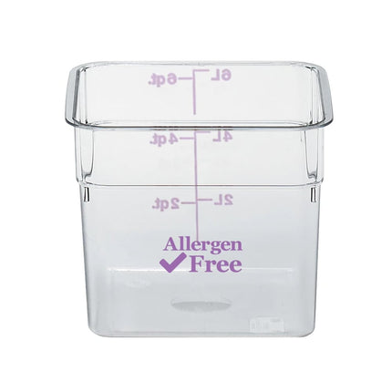 Cambro 6SFSCW441 Hộp Đựng Thực Phẩm Vuông 5.7 lít - CamSquare®, Không Gây Dị Ứng, Polycarbonate, Trong Suốt