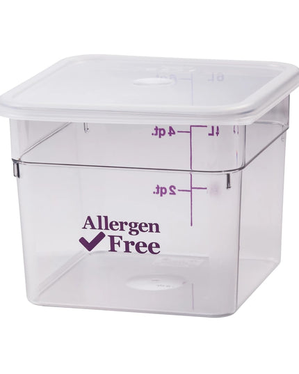 Cambro 6SFSCW441 Hộp Đựng Thực Phẩm Vuông 5.7 lít - CamSquare®, Không Gây Dị Ứng, Polycarbonate, Trong Suốt