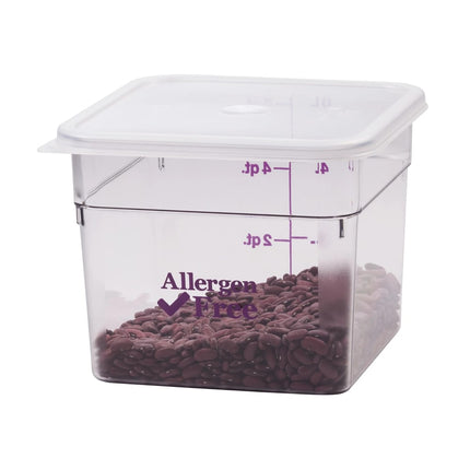 Cambro 6SFSCW441 Hộp Đựng Thực Phẩm Vuông 5.7 lít - CamSquare®, Không Gây Dị Ứng, Polycarbonate, Trong Suốt