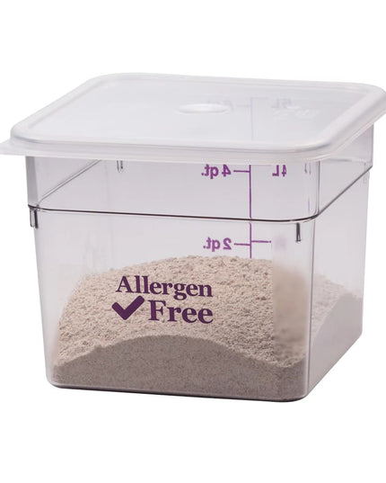 Cambro 6SFSCW441 Hộp Đựng Thực Phẩm Vuông 5.7 lít - CamSquare®, Không Gây Dị Ứng, Polycarbonate, Trong Suốt