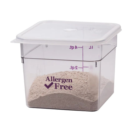Cambro 6SFSCW441 Hộp Đựng Thực Phẩm Vuông 5.7 lít - CamSquare®, Không Gây Dị Ứng, Polycarbonate, Trong Suốt