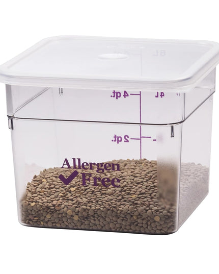 Cambro 6SFSCW441 Hộp Đựng Thực Phẩm Vuông 5.7 lít - CamSquare®, Không Gây Dị Ứng, Polycarbonate, Trong Suốt
