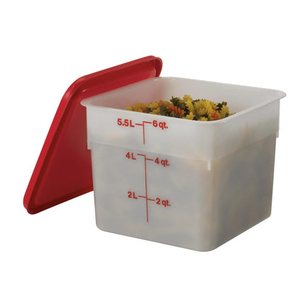 Cambro 6SFSP148 Hộp Đựng Thực Phẩm Vuông 5.7 lít - CamSquare®, Trắng Tự Nhiên