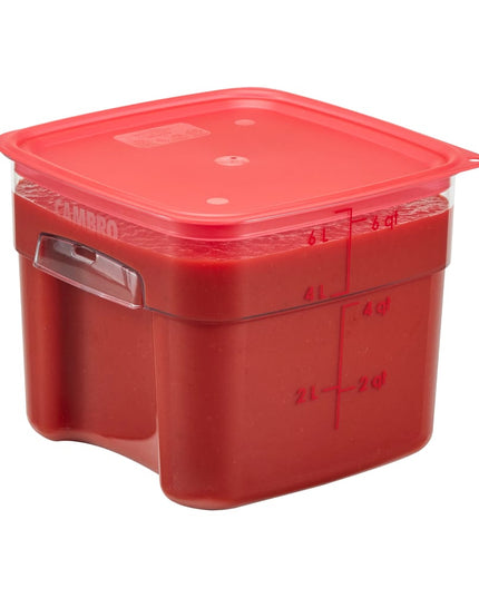 Hộp Đựng Thực Phẩm Vuông FreshPro Cambro 6SFSPROCW135 5.7 lít - CamSquare®, Polycarbonate, Vạch Chia Đỏ