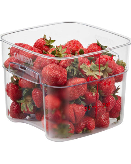 Hộp Đựng Thực Phẩm Vuông FreshPro Cambro 6SFSPROCW135 5.7 lít - CamSquare®, Polycarbonate, Vạch Chia Đỏ
